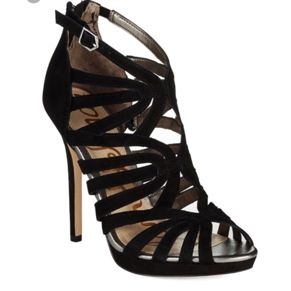 Sam Edelman Shoes - Sam Edelman ‘Eve’ caged black suede sandals EUC